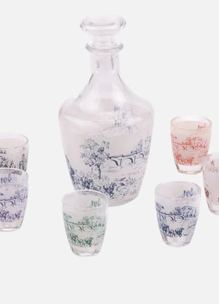 Service à liqueur en cristal d'Arques 1 bouteille et 6 verre dans boîte d'origine