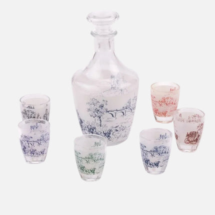 Service à liqueur en cristal d'Arques 1 bouteille et 6 verre dans boîte d'origine