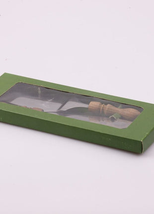 Taartschep en mes van roestvrij staal en hout