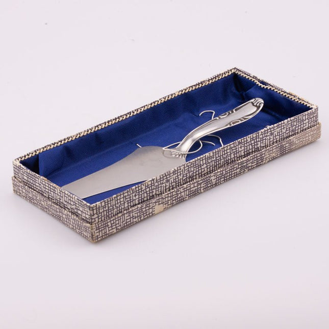 Pelle à tarte en inox argenté dans boîte d'origine