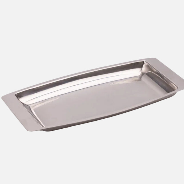 Petit plateau en inox argenté dans boîte d'origine