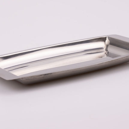 Petit plateau en inox argenté dans boîte d'origine