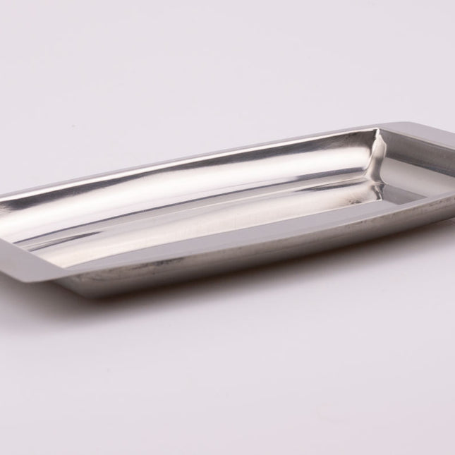 Petit plateau en inox argenté dans boîte d'origine