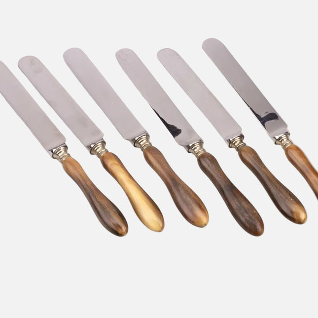 6 couteaux à beurre en inox dans boîte d'origine