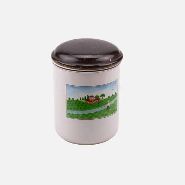Pot en porcelaine Villeroy & Boch blanc et paysage