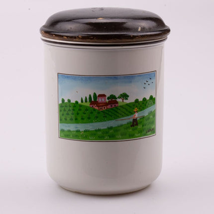Pot en porcelaine Villeroy & Boch blanc et paysage