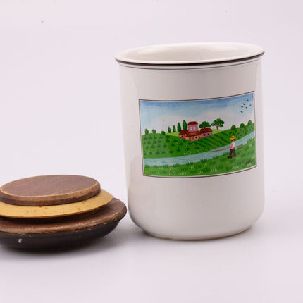 Pot en porcelaine Villeroy & Boch blanc et paysage
