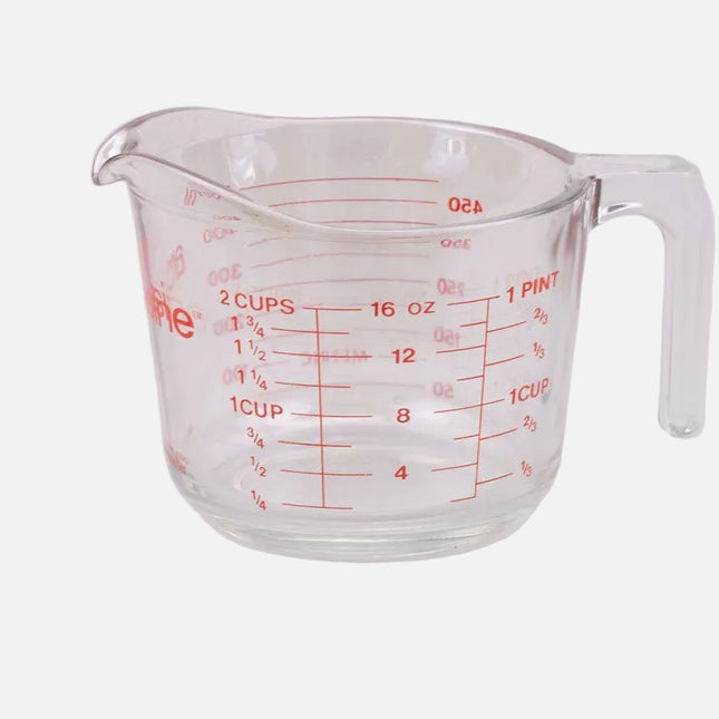 Pichet mesureur en verre trempé Arcuisine transparent et rouge