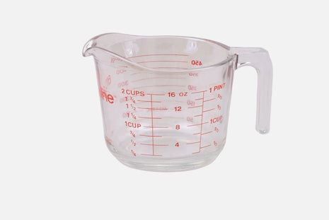 Pichet mesureur en verre trempé Arcuisine transparent et rouge