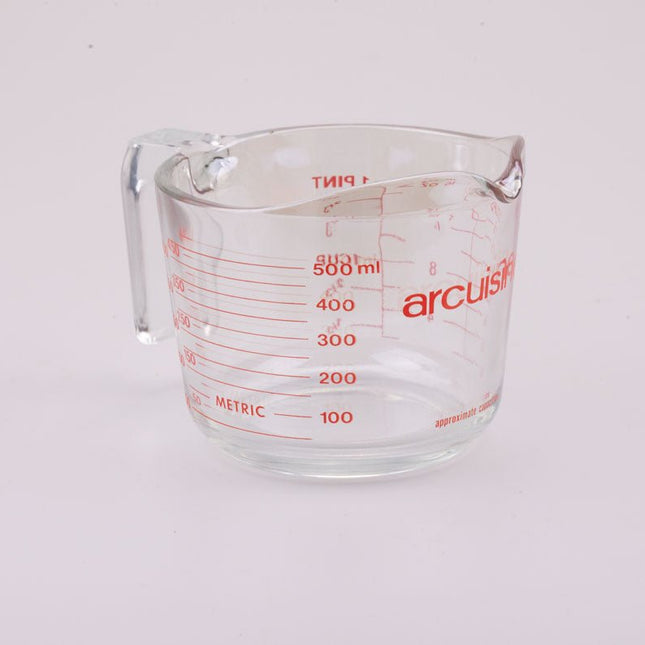Pichet mesureur en verre trempé Arcuisine transparent et rouge
