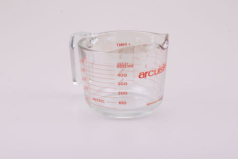 Pichet mesureur en verre trempé Arcuisine transparent et rouge