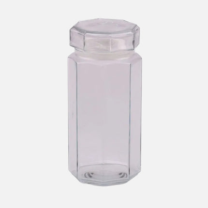 Grand pot en verre octogonal transparent