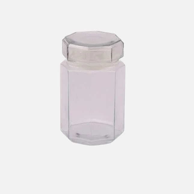 Pot en verre transparent octogonal