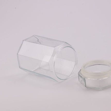 Pot en verre transparent octogonal