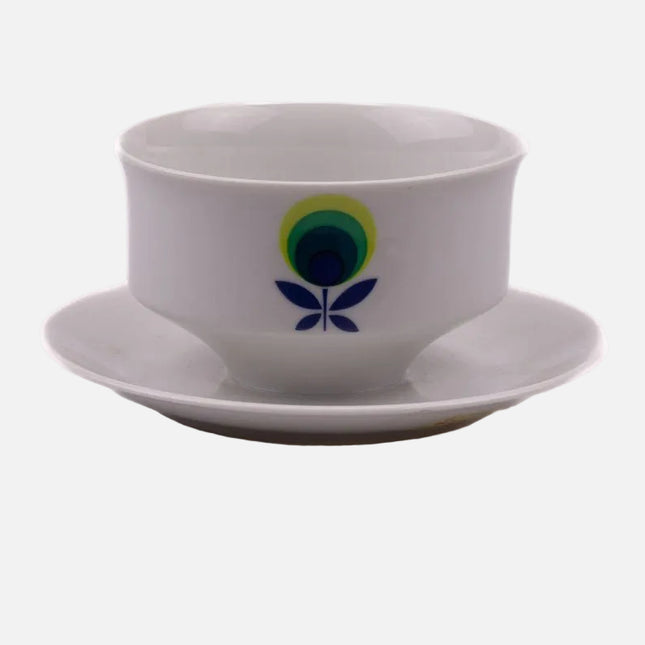 Saucière / bol en porcelaine Schirnding Bavaria blanc avec fleur bleue