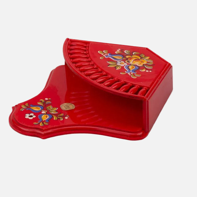 Porte-filtre à café Emsa rouge en plastique avec motifs fleuris