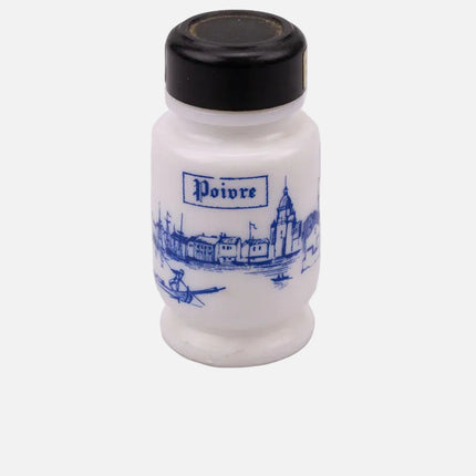 Pot à épices poivre en porcelaine blanche et bleue