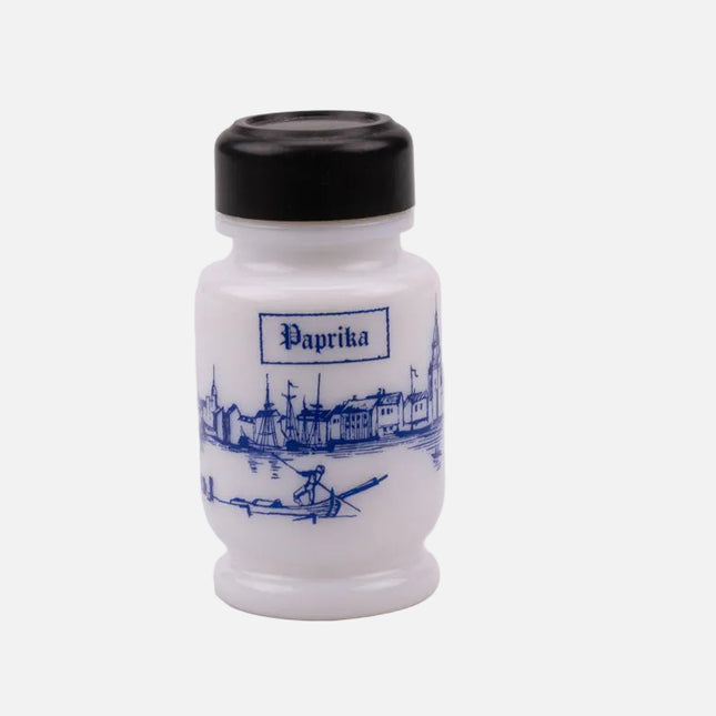 Pot à épices paprika en porcelaine bleue et blanche