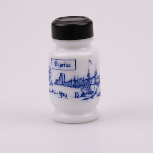 Pot à épices paprika en porcelaine bleue et blanche