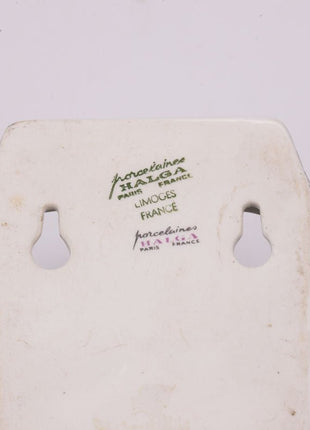 Porte-brosse à dents en porcelaine à damiers bleus et blancs