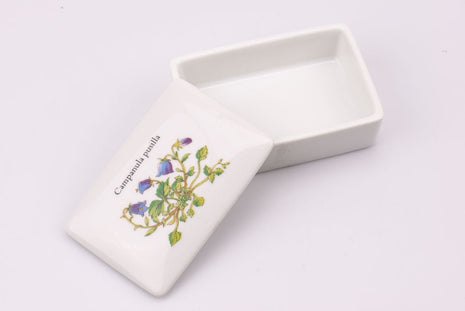 Beurrier avec couvercle en porcelaine blanche à fleurs