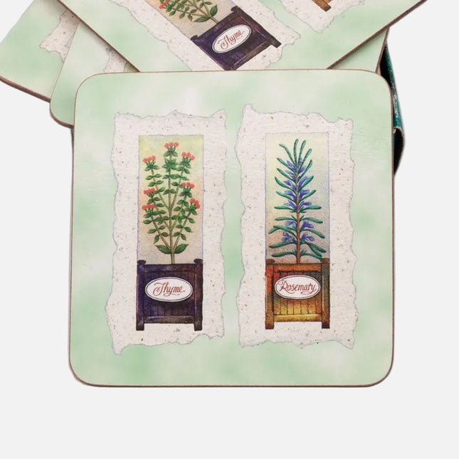 Sous-verres bleus clairs d'Angleterre dans boîte d'origine