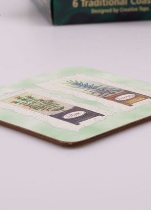 Sous-verres bleus clairs d'Angleterre dans boîte d'origine