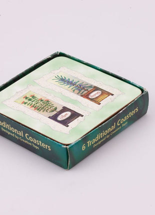 Sous-verres bleus clairs d'Angleterre dans boîte d'origine