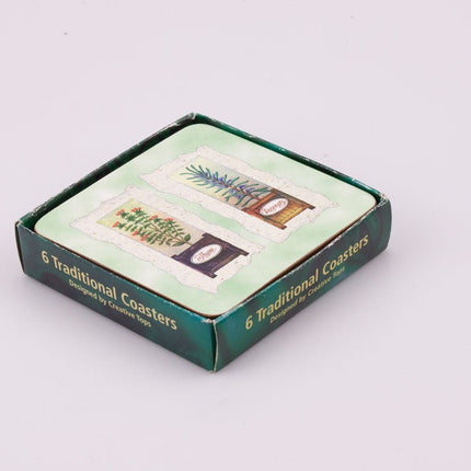 Sous-verres bleus clairs d'Angleterre dans boîte d'origine
