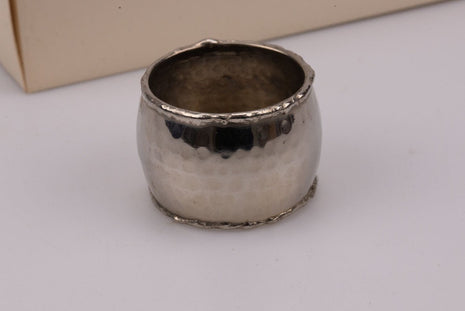 Set de 4 ronds de serviette en métal argenté dans boîte d'origine