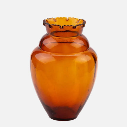 Vase vintage en verre ambré