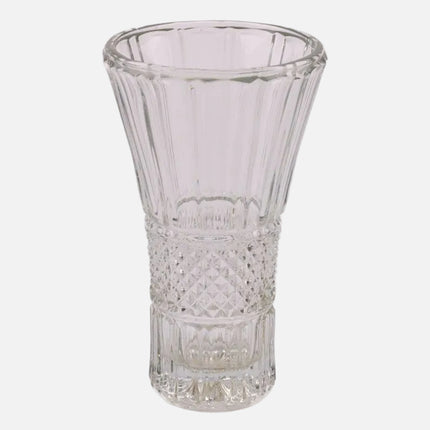 Grand vase en verre épais motifs géométriques