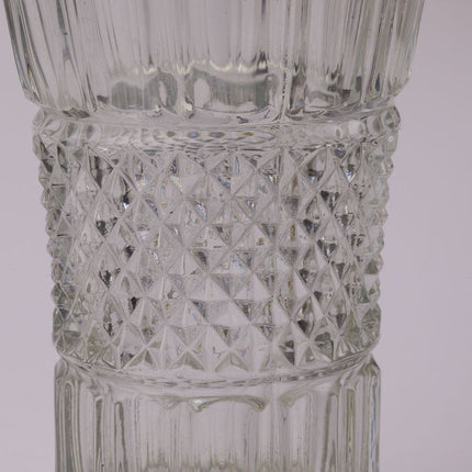 Grand vase en verre épais motifs géométriques