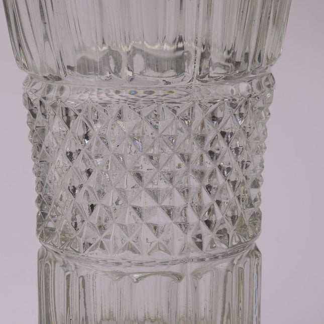 Grand vase en verre épais motifs géométriques