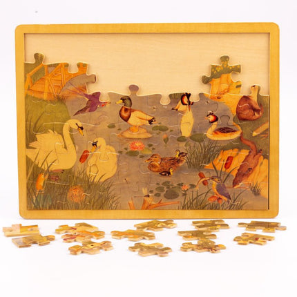 Puzzle en bois animaux de l'étang