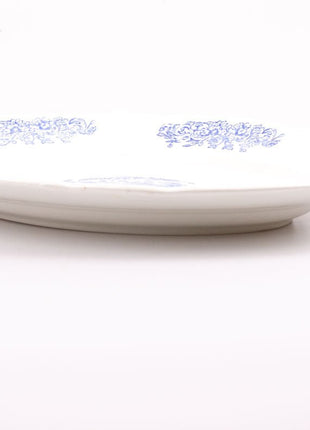 Grand plateau Sarreguemines France en faïence blanche et motifs noirs