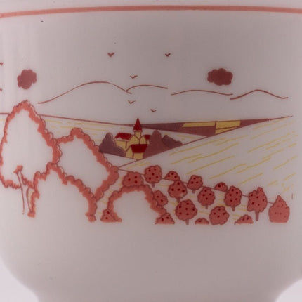 7 tasses rose et sous-tasses Arcopal 