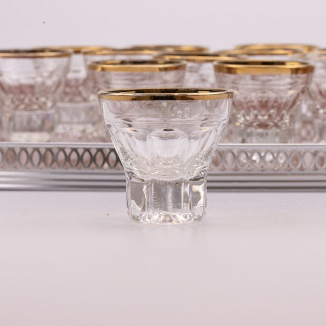 Verre à liqueur 2 cl transparent et bord liseré