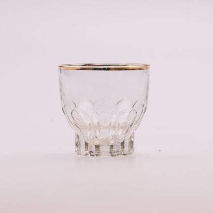 4 verres à liqueur 2 cl transparent et liseré doré