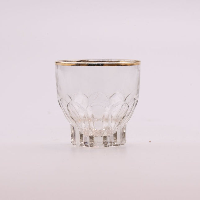 4 verres à liqueur 2 cl transparent et liseré doré