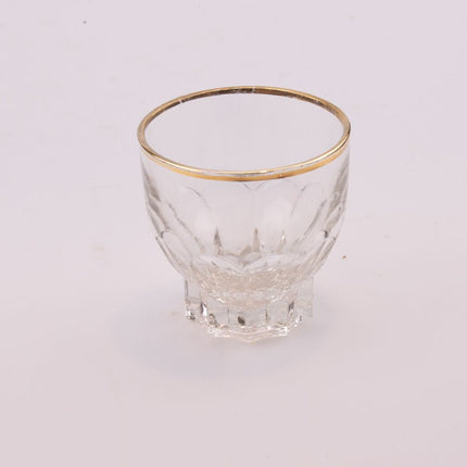 4 verres à liqueur 2 cl transparent et liseré doré