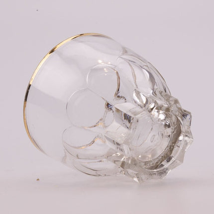 4 verres à liqueur 2 cl transparent et liseré doré