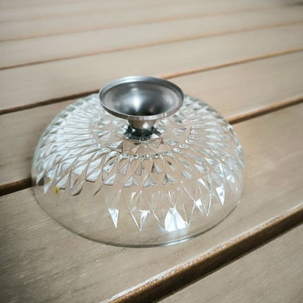 Coupelle en cristal avec pied avec motifs relief