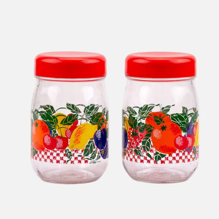 2 bocaux Le Parfait 1l transparents et rouges