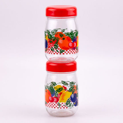 2 bocaux Le Parfait 1l transparents et rouges