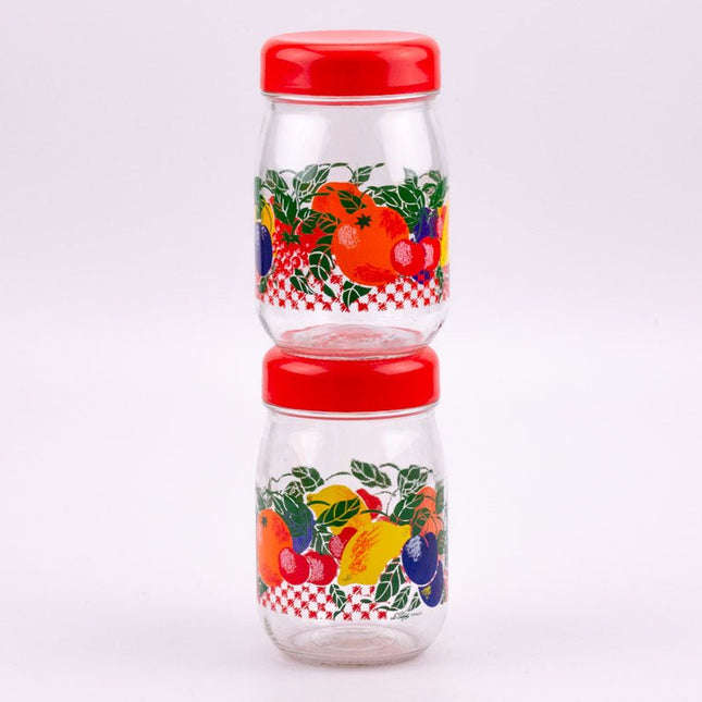 2 bocaux Le Parfait 1l transparents et rouges