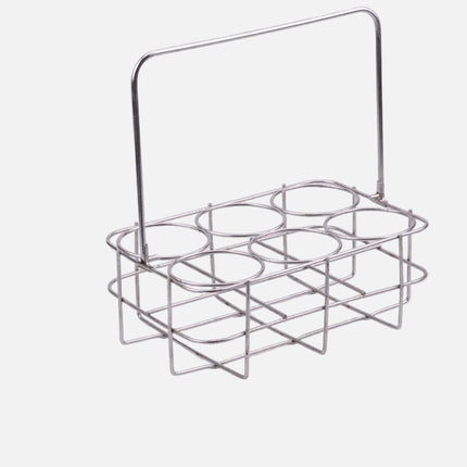 Porte-bouteilles 6 compartiments en inox avec hanse