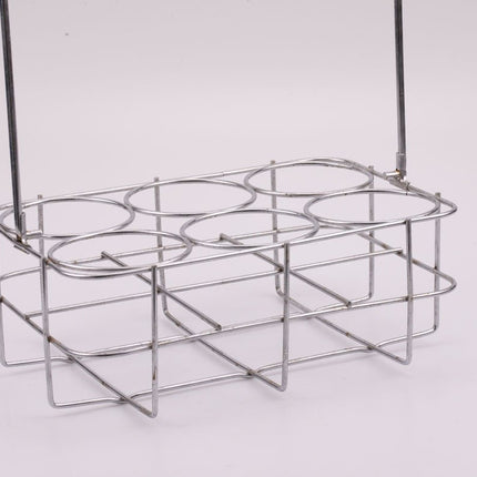 Porte-bouteilles 6 compartiments en inox avec hanse