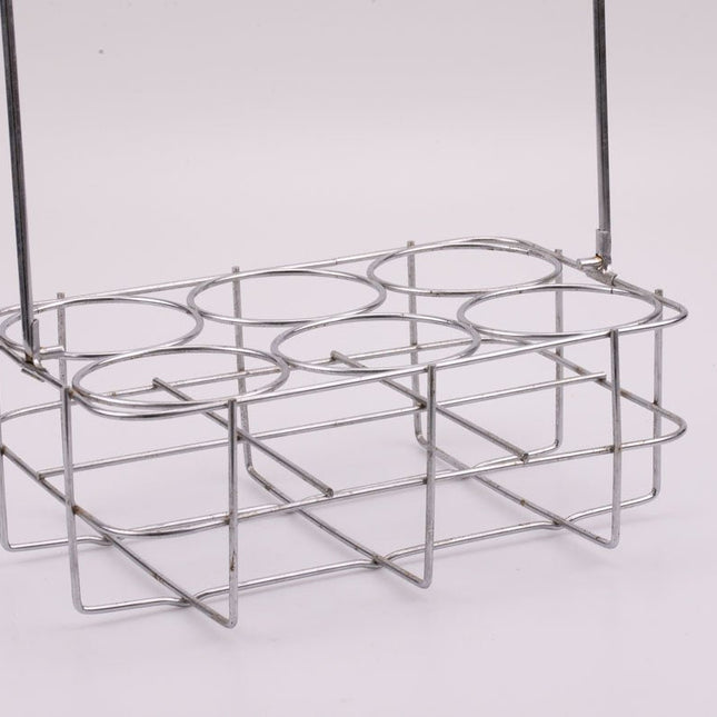 Porte-bouteilles 6 compartiments en inox avec hanse