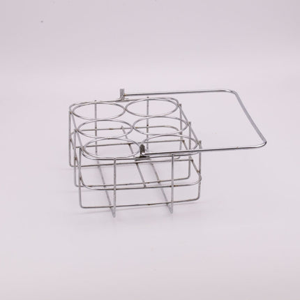 Porte-bouteilles 6 compartiments en inox avec anse